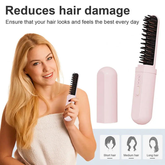 StyleEase Cordless Hair Straightener Brush